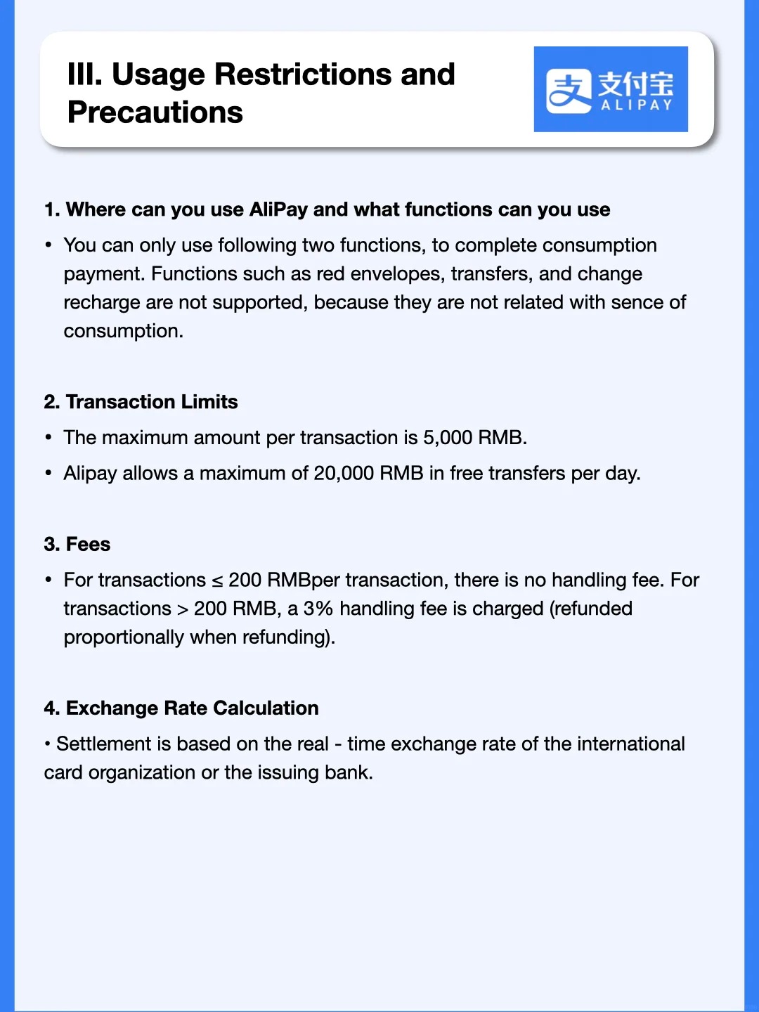 Alipay international card linked successfully